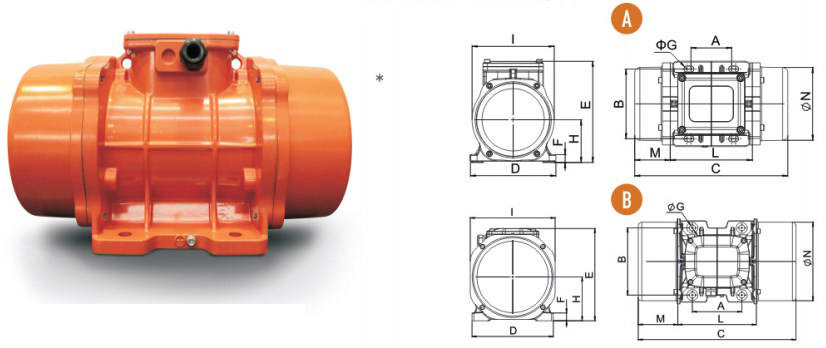 MVE振動電機示意圖 MVE振動電機示意圖